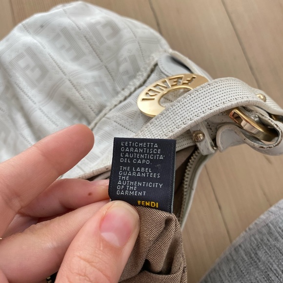 Vintage Fendi White Zucca Chef Hobo Bag - Picture 6 of 13